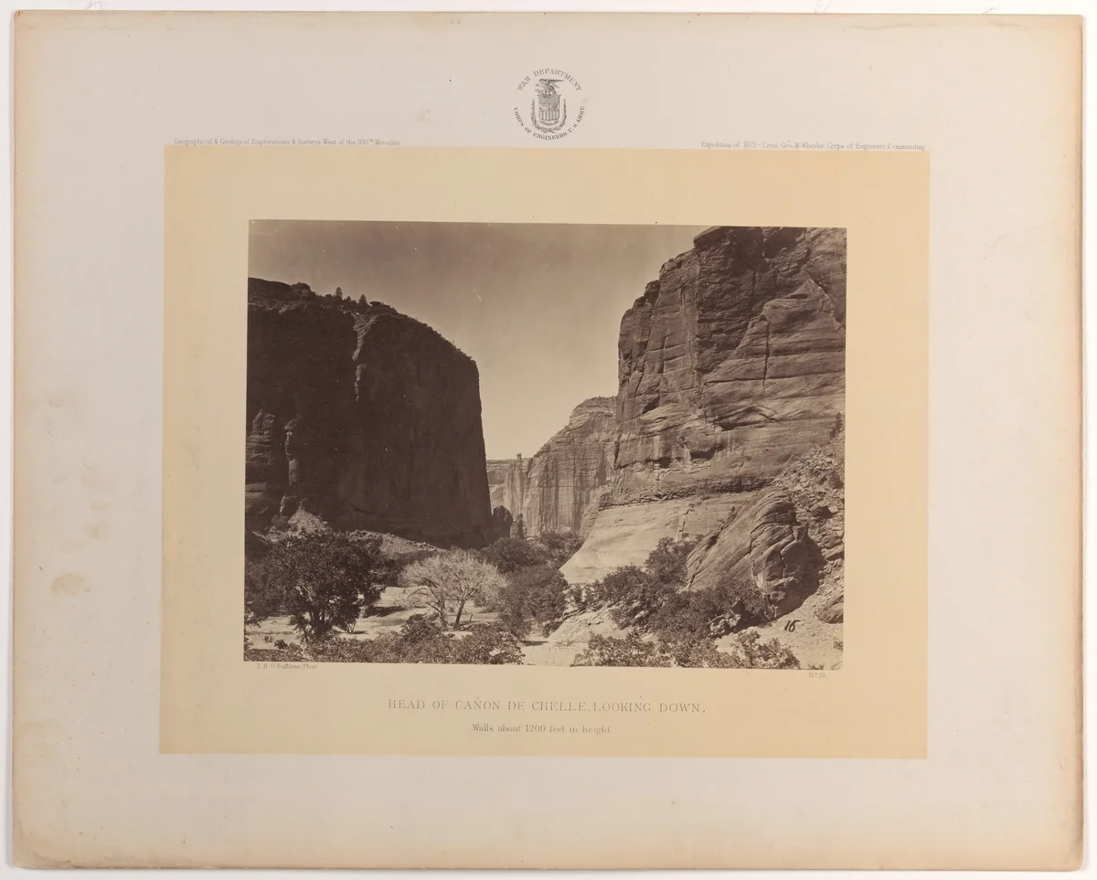 Head of Cañyon de Chelle, Looking Down by Timothy O'Sullivan, photograph, 1873