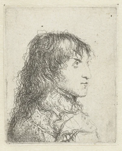 Borstbeeld van een jonge man by Jan Lievens, print, 1625-1674