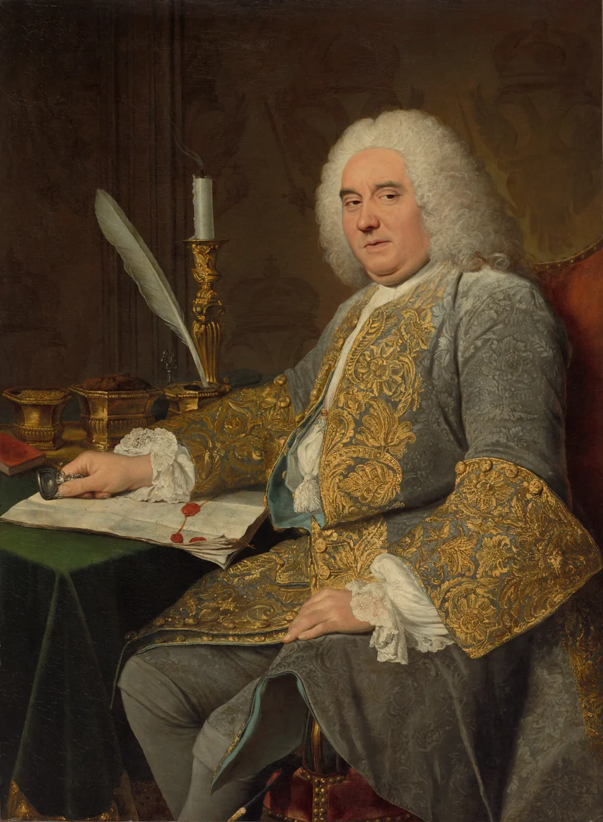 Portrait of Jean-Gabriel du Theil at the Signing of the Treaty of Vienna by Jacques-André-Joseph Aved, painting, 1738-1740