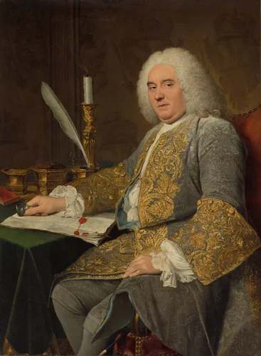 Portrait of Jean-Gabriel du Theil at the Signing of the Treaty of Vienna by Jacques-André-Joseph Aved, painting, 1738-1740