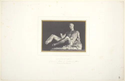 Le Thésée de Phidias/ Fragment du Fronton du Parthenon d'Athènes/ Maintenant au Musée Britannique by Louis-Désiré Blanquart-Evrard, photograph, 1851