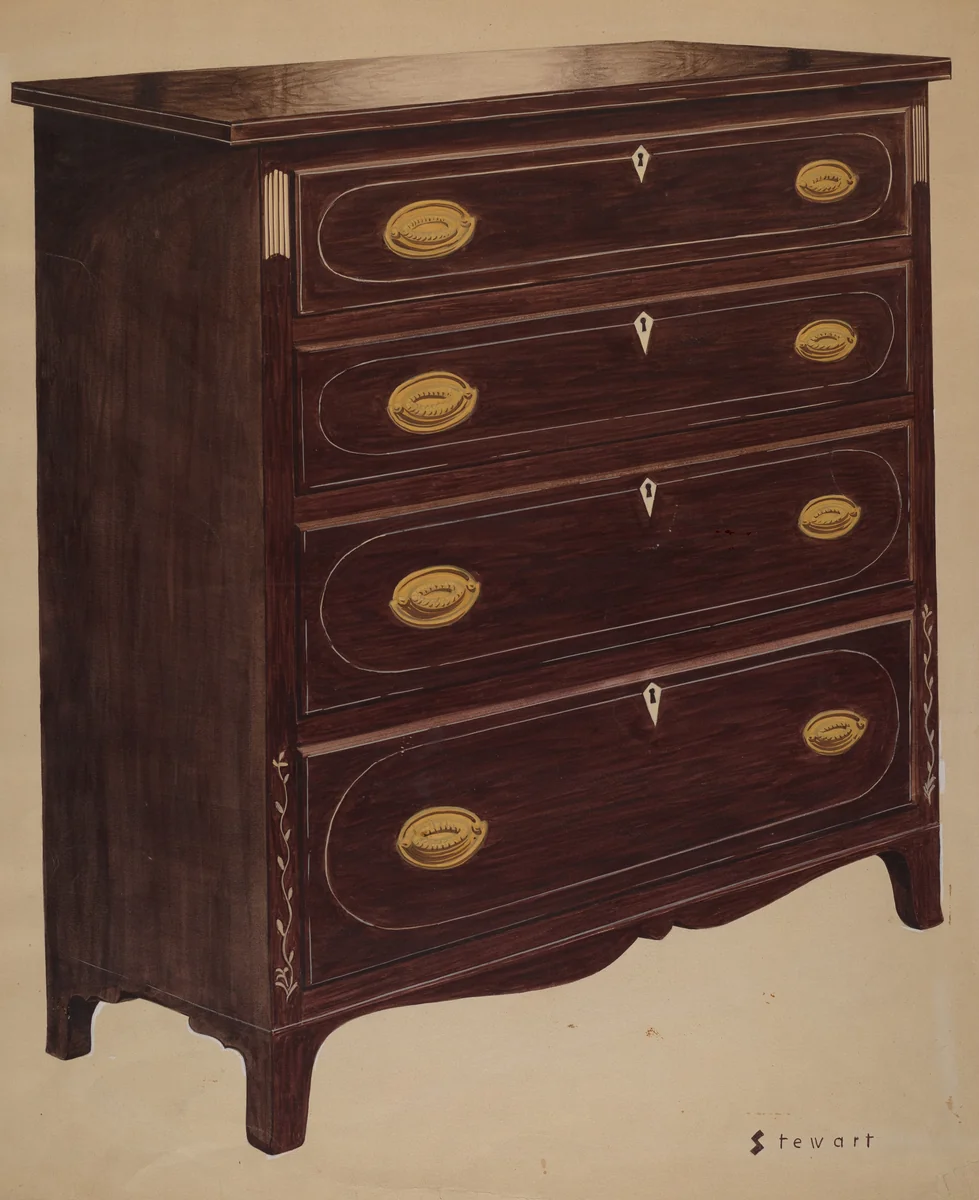 Chest of Drawers by Robert Stewart, index of american design, 1937