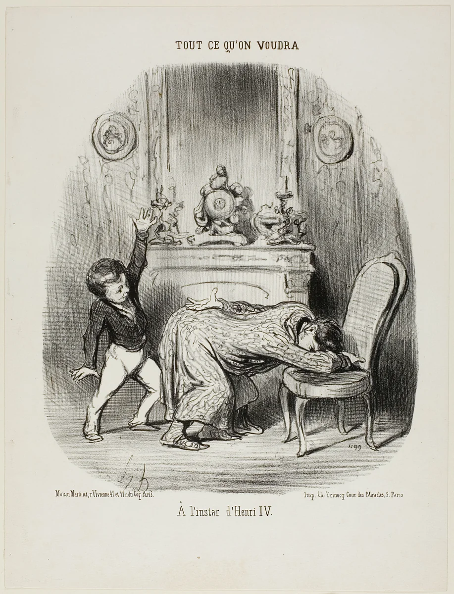 In the manner of Henry IV, from Tout Ce Qu'on Voudra by Honoré-Victorin Daumier, print, 1852