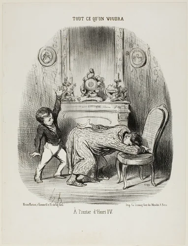 In the manner of Henry IV, from Tout Ce Qu'on Voudra by Honoré-Victorin Daumier, print, 1852