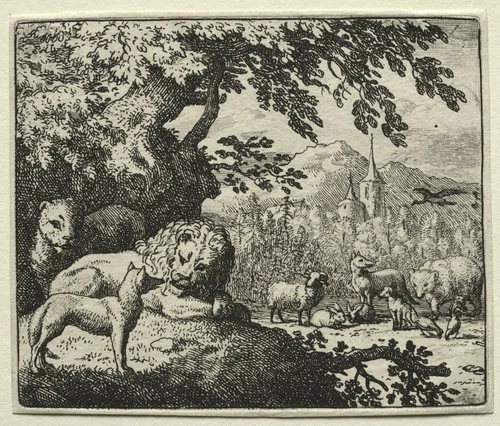 Reynard the Fox: Reynard Continues His Story by Allart van Everdingen, print, 1650-1675