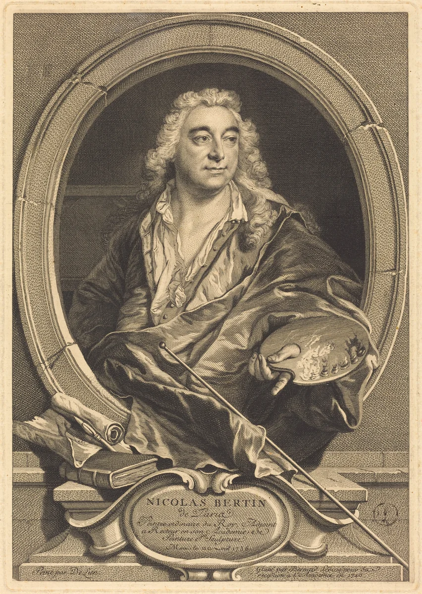 Nicholas Bertin by Bernard Lépicié; Jean-François Delyen, print, 1740