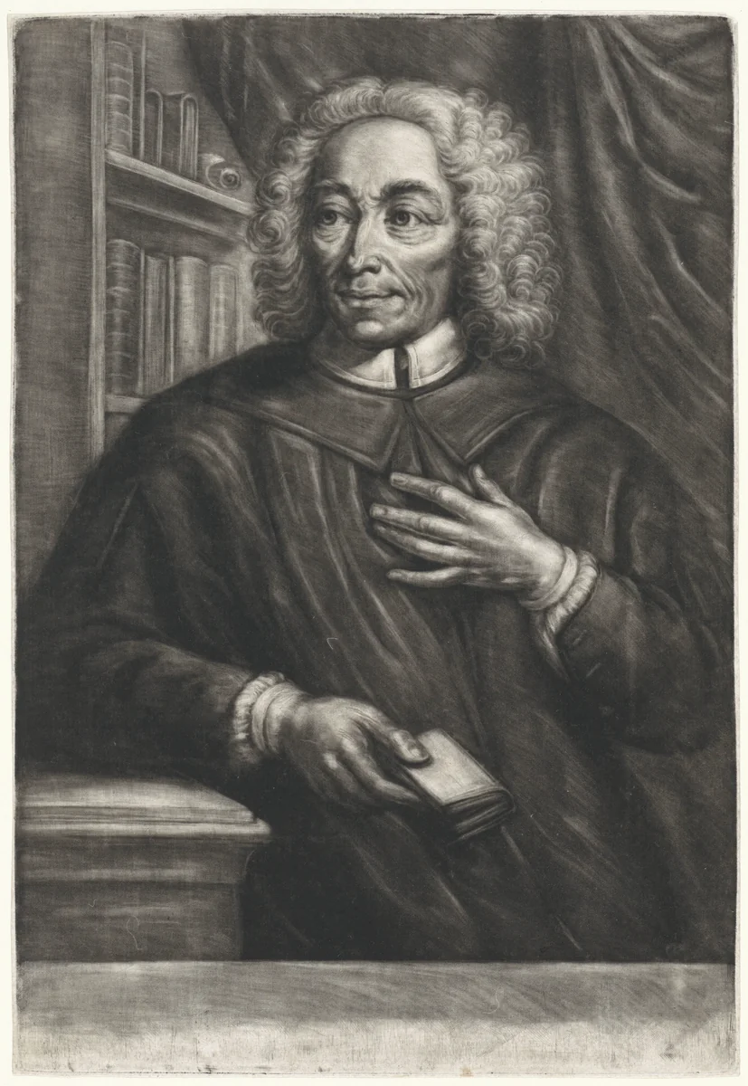 Portret van de predikant J. de Jager by Johannes van Vilsteren, print, 1740