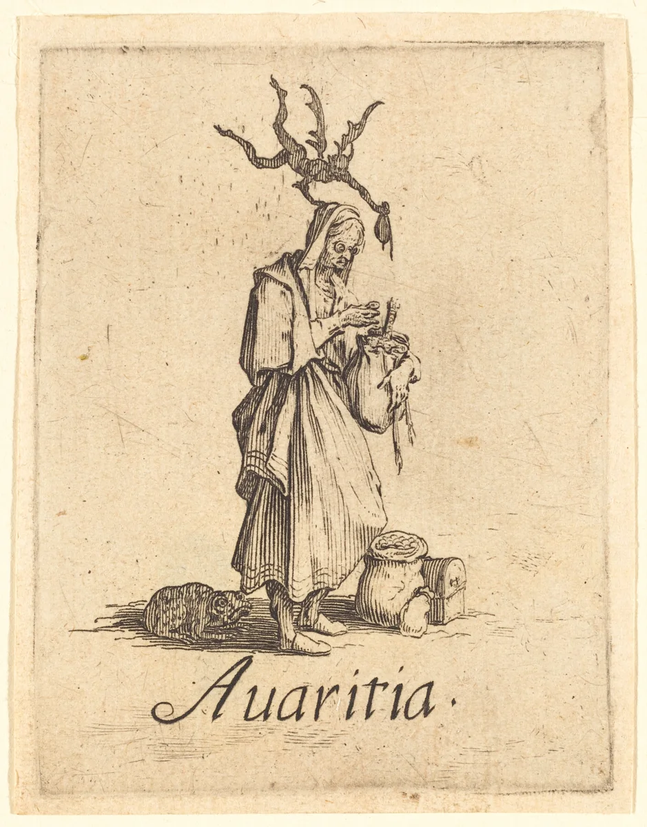 Greed by Jacques Callot, print, 1621