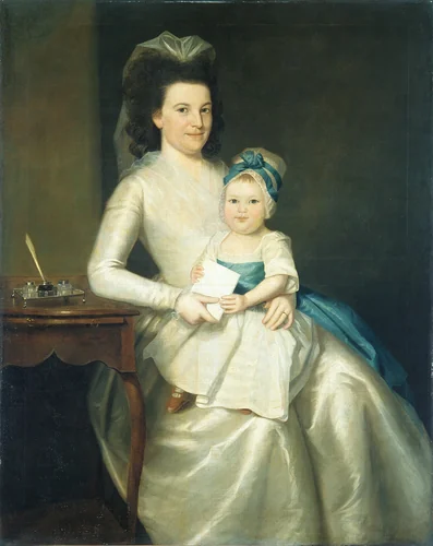 Lady Williams and Child by Ralph Earl, artwork, 1783
