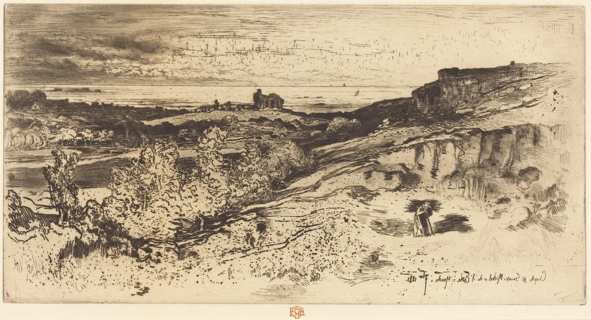 La Chapelle Saint-Michel à l'Estre by Félix-Hilaire Buhot, print, 1847-1898