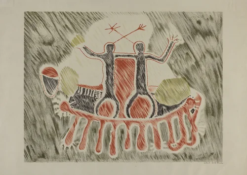 Petroglyph - Human Figures by Lala Eve Rivol, index of american design, 1935-1942