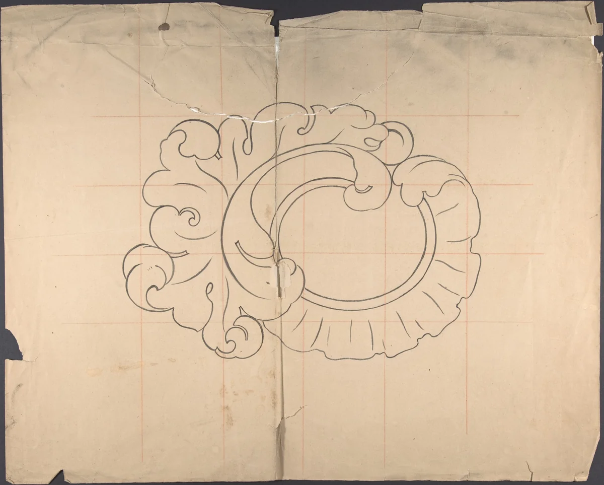 Cartouche by Robert William Hume, drawing, 1830-1904