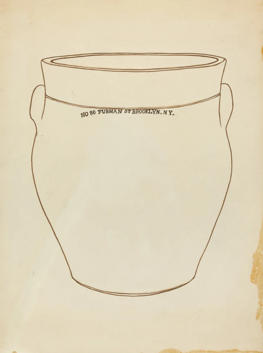 Crock by Yolande Delasser, index of american design, 1953