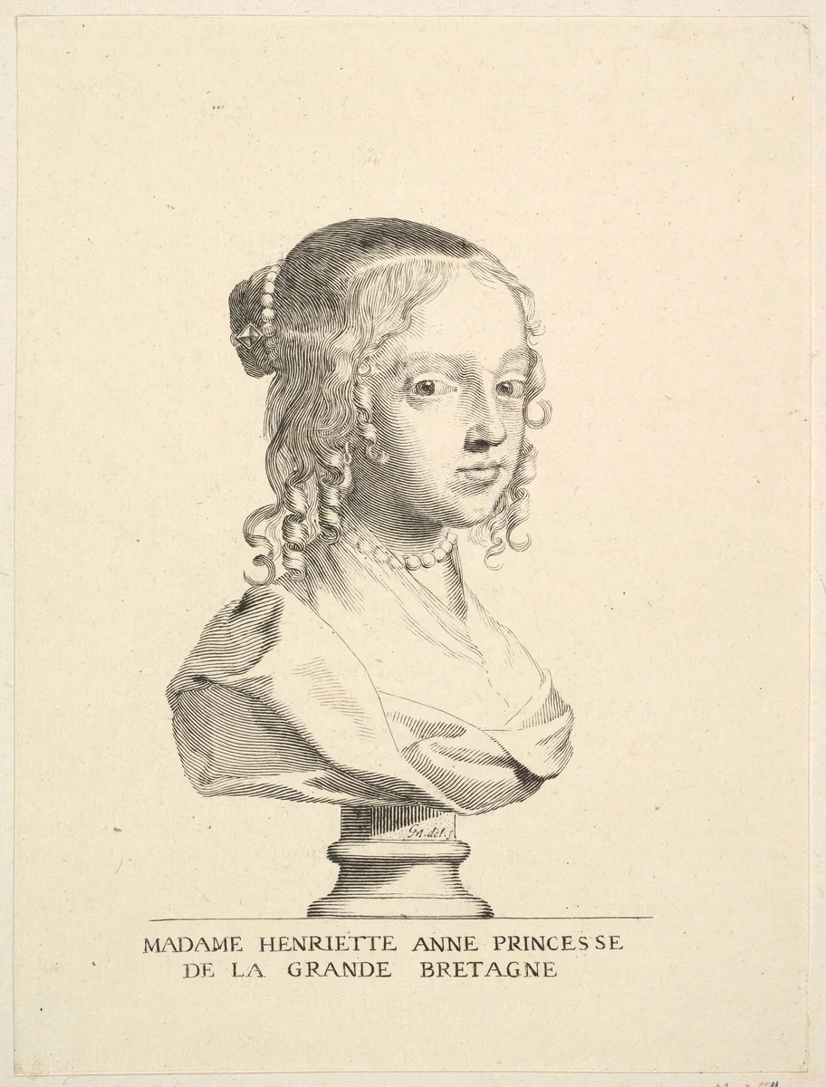Henriette-Anne d'Angleterre, duchesse d'Orléans by Claude Mellan, print, 1644-1670