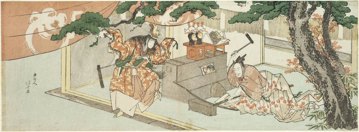 The Swordsmith Munechika and the God of Inari by Katsushika Hokusai (葛飾 北斎), print, 1800-1810