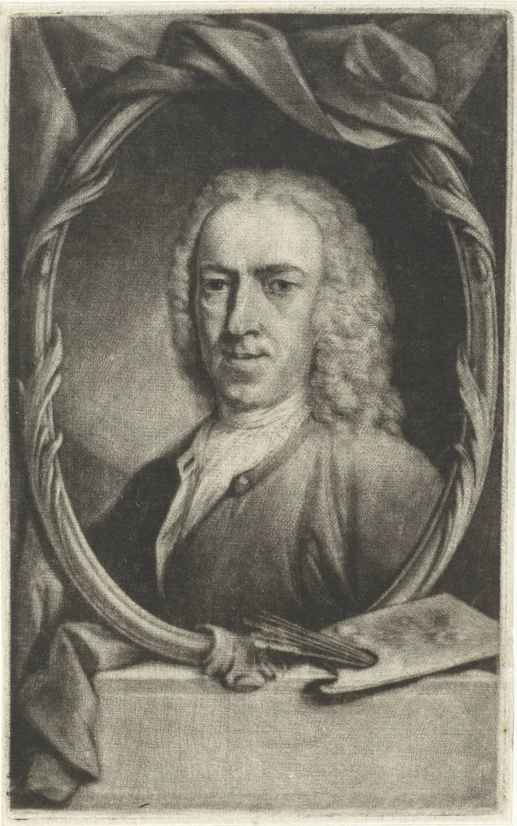 Zelfportret by Aert Schouman, print, 1740-1792
