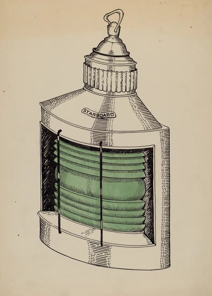 Ship Lantern by Florence Huston, index of american design, 1936