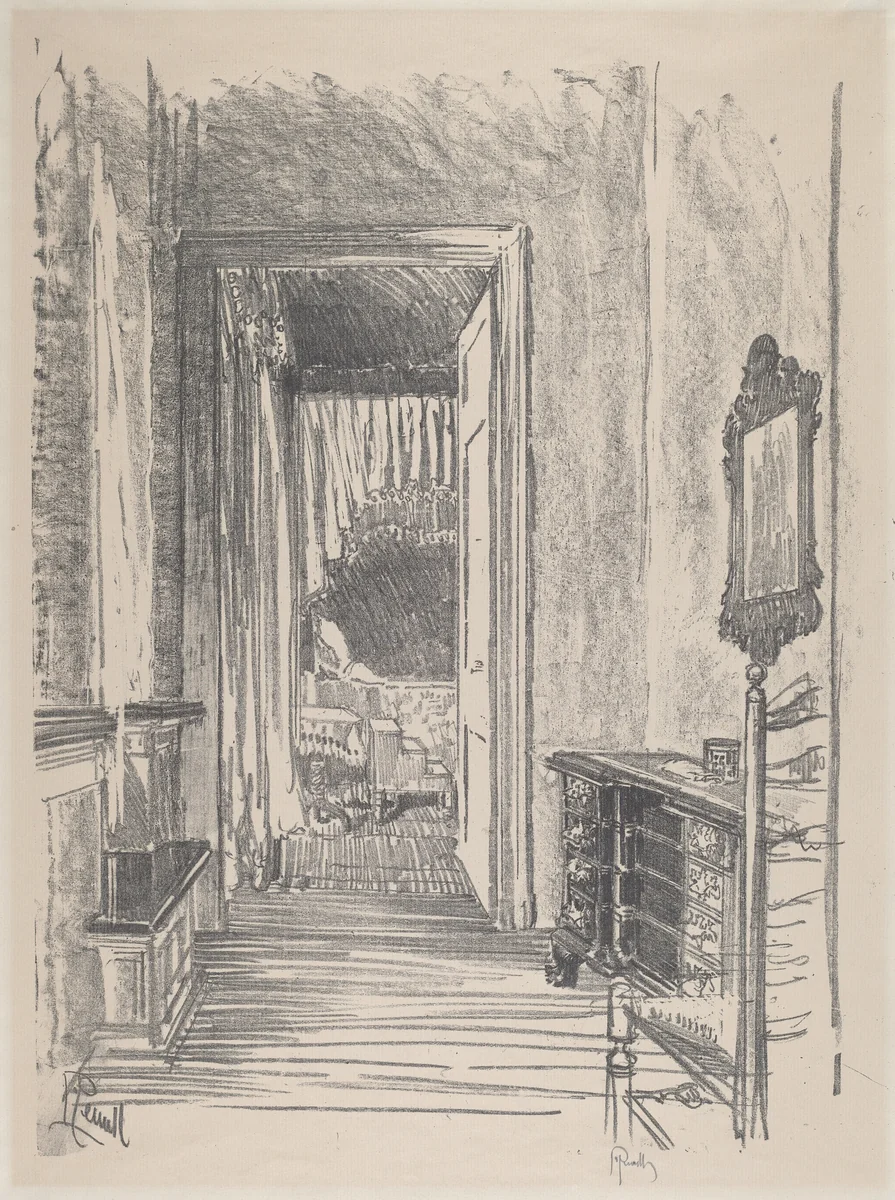 Hallway to Bed Room, Stenton by Joseph Pennell, print, 1912