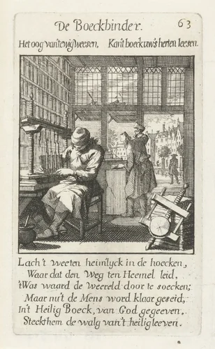 Boekbinder by Jan Luyken, print, 1694