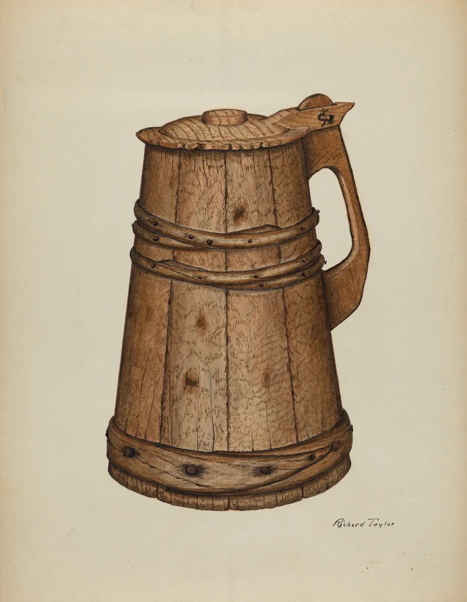Wood Tankard by Richard Taylor, index of american design, 1940