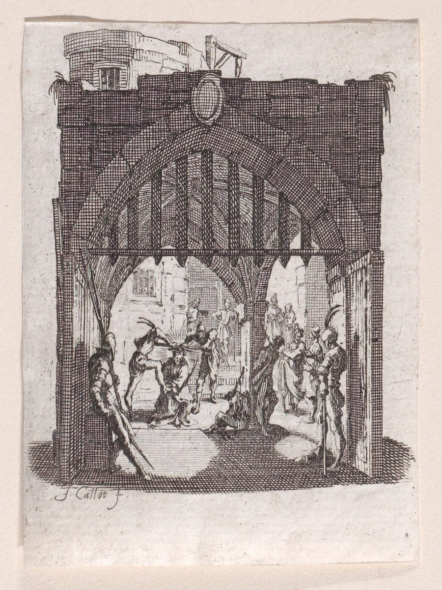 Le Couronnement d'Épines (The Crowning with Thornes), from "La Petite Passion" (The Little Passion) by Jacques Callot, print, 1624-1625