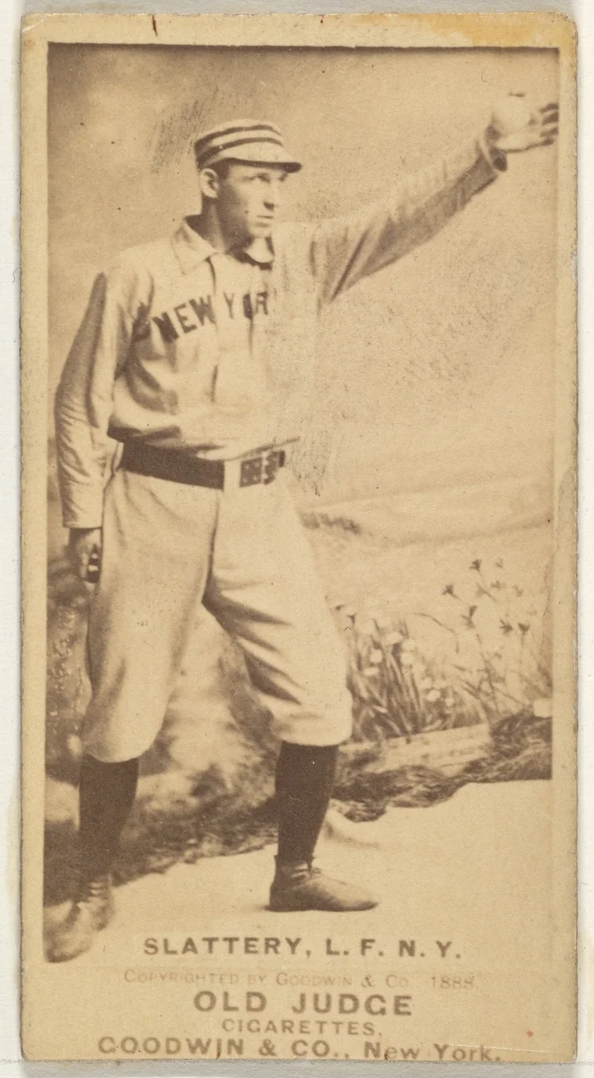 Michael J. Slattery, Left Field, New York, from the Old Judge series (N172) for Old Judge Cigarettes by Goodwin & Company, photograph, 1888