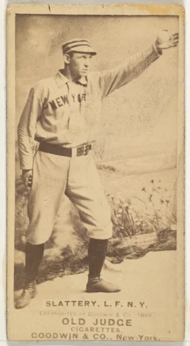 Michael J. Slattery, Left Field, New York, from the Old Judge series (N172) for Old Judge Cigarettes by Goodwin & Company, photograph, 1888