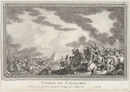 Combat de Cavalerie by Quentin Pierre Chedel, print, 1715-1763