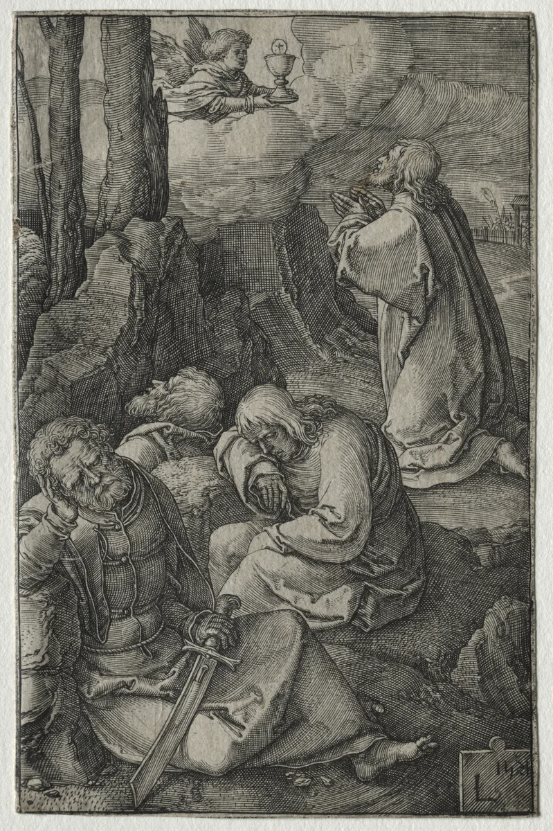 The Passion: The Agony in the Garden by Lucas van Leyden, print, 1521