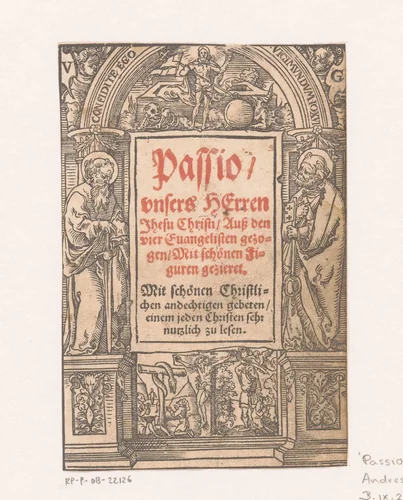 Bijbelse scènes en de heiligen Petrus en Paulus by Virgilius Solis, print, 1553