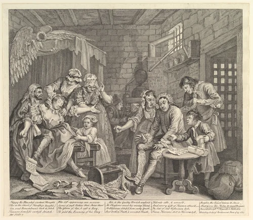 A Rake's Progress, Plate 7 by William Hogarth, print, 1735