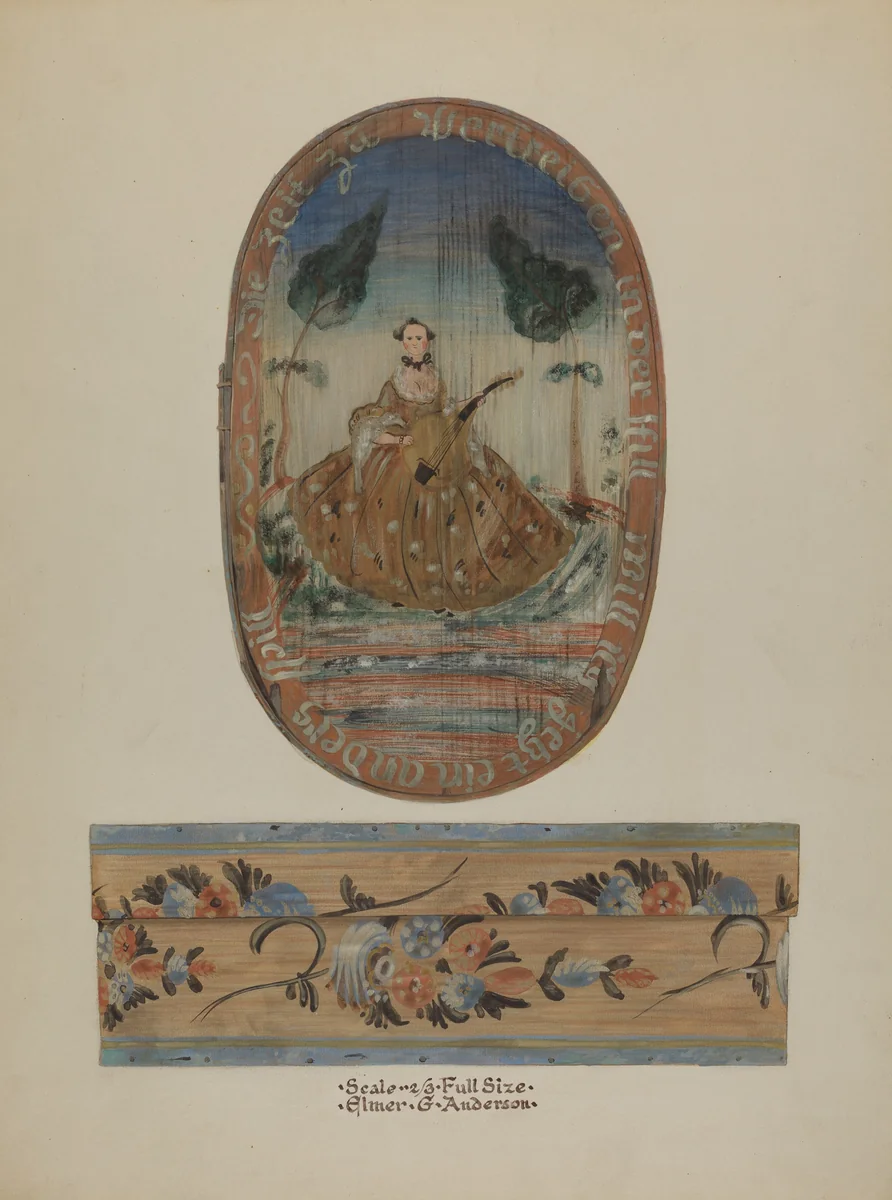 Pa. German Bandbox by Elmer G. Anderson, index of american design, 1937