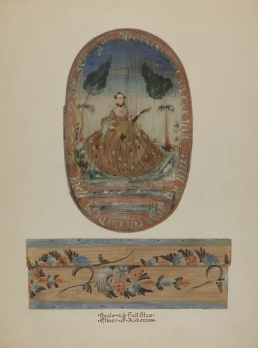 Pa. German Bandbox by Elmer G. Anderson, index of american design, 1937