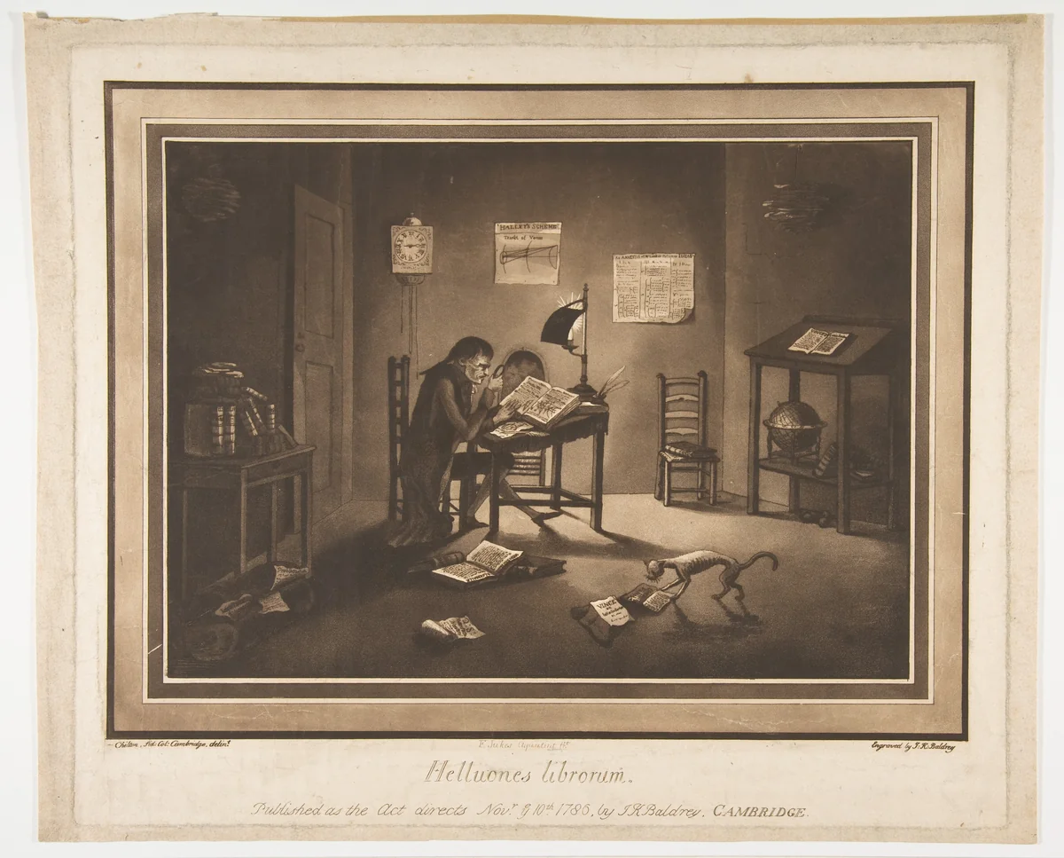 Helluones librorum (Bookworms) by Joshua Kirby Baldrey, print, 1786