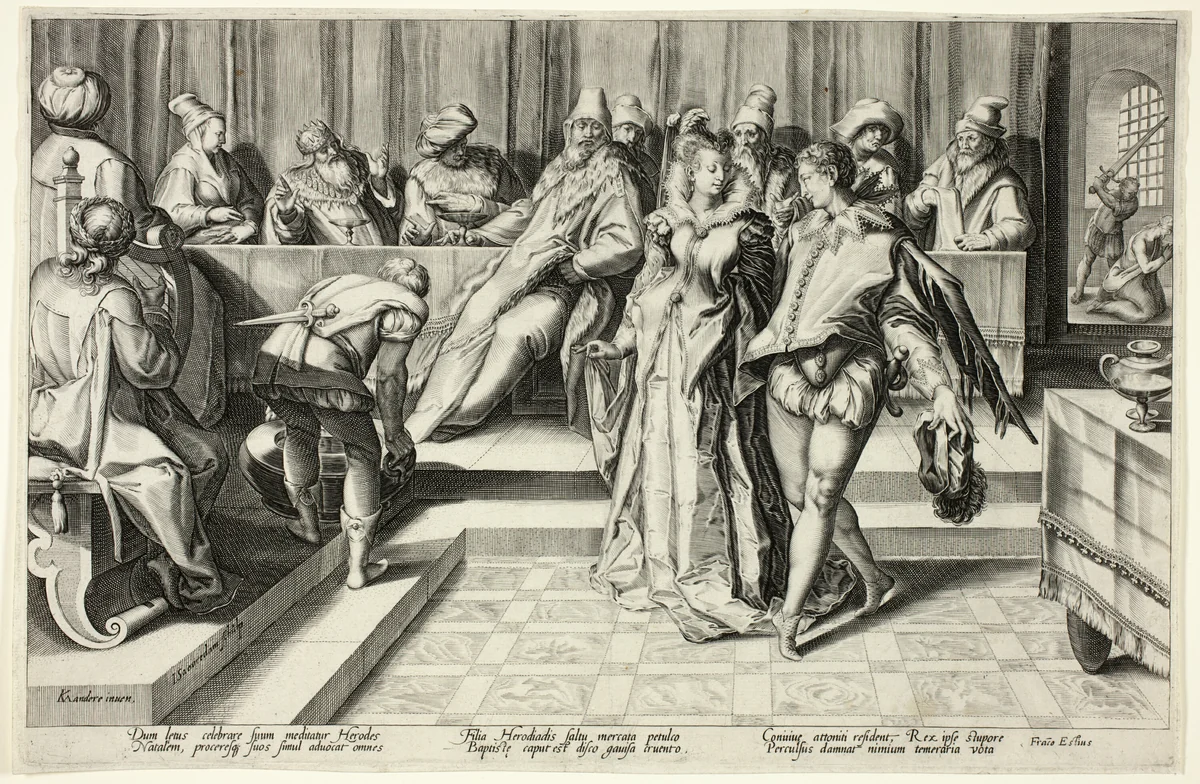 Salome Dancing Before Herod by Jan Saenredam
Karel van Mander, print, 1587-1597