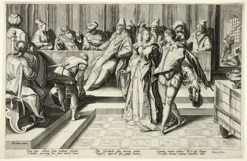 Salome Dancing Before Herod by Jan Saenredam
Karel van Mander, print, 1587-1597