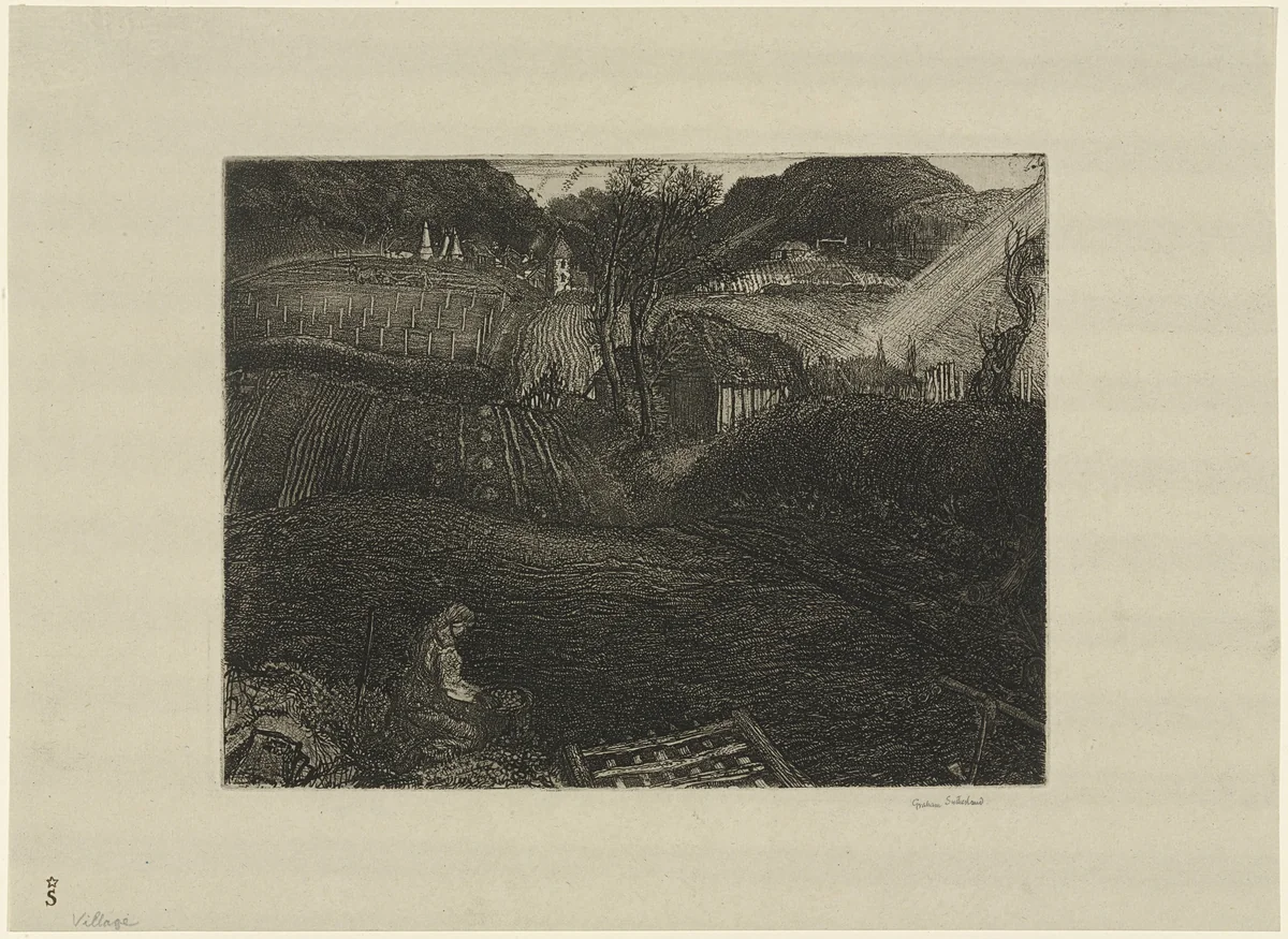 Village by Graham Sutherland, print, 1925
