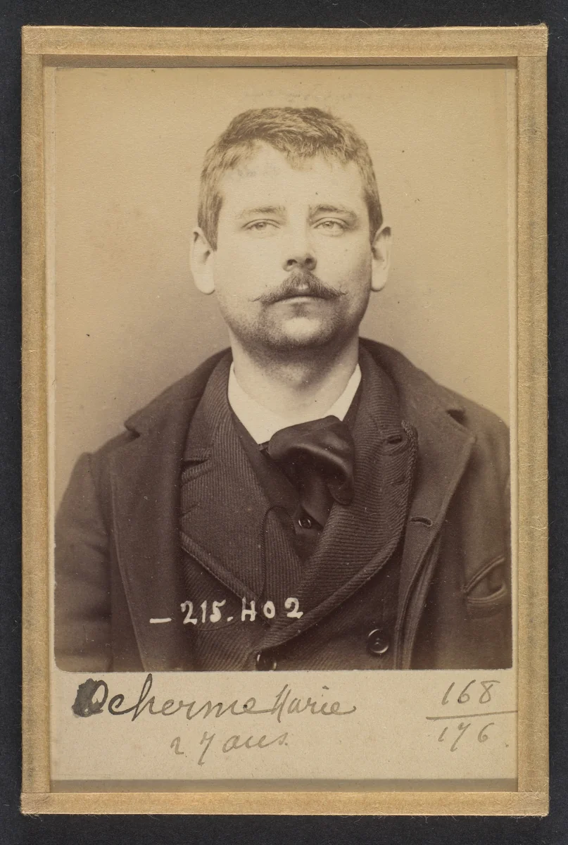 Deherme. Marie, Adolphe. 26 ans, né à Paris XVIIe. Publiciste. Anarchiste. 9/3/94. by Alphonse Bertillon, photograph, 1894