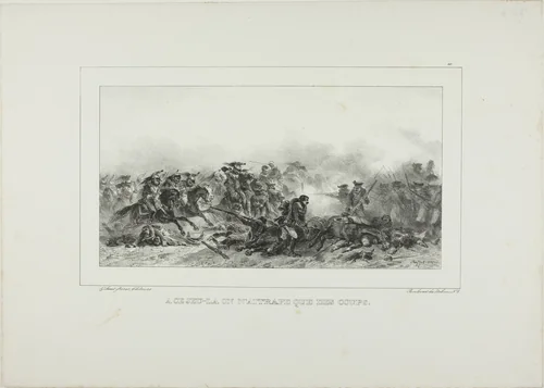 With that Play One Catches Only Blows by Denis Auguste Marie Raffet, print, 1836