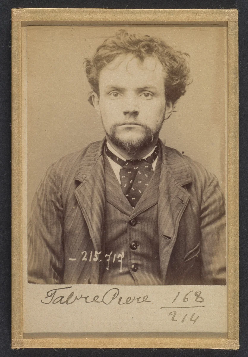 Favre. Pierre, Maurice. 29 ans, né le 30/11/64. Ciseleur. Anarchiste. 15/3/94. by Alphonse Bertillon, photograph, 1894