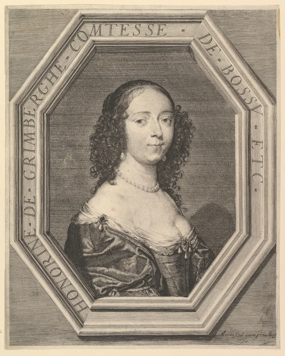 Honorine de Grimberghe, comtesse du Bossu by Jean Morin, print, 1605-1650