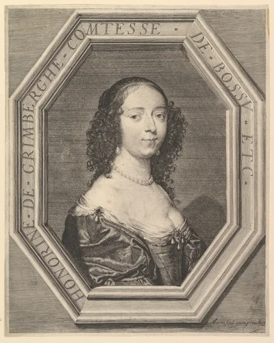 Honorine de Grimberghe, comtesse du Bossu by Jean Morin, print, 1605-1650