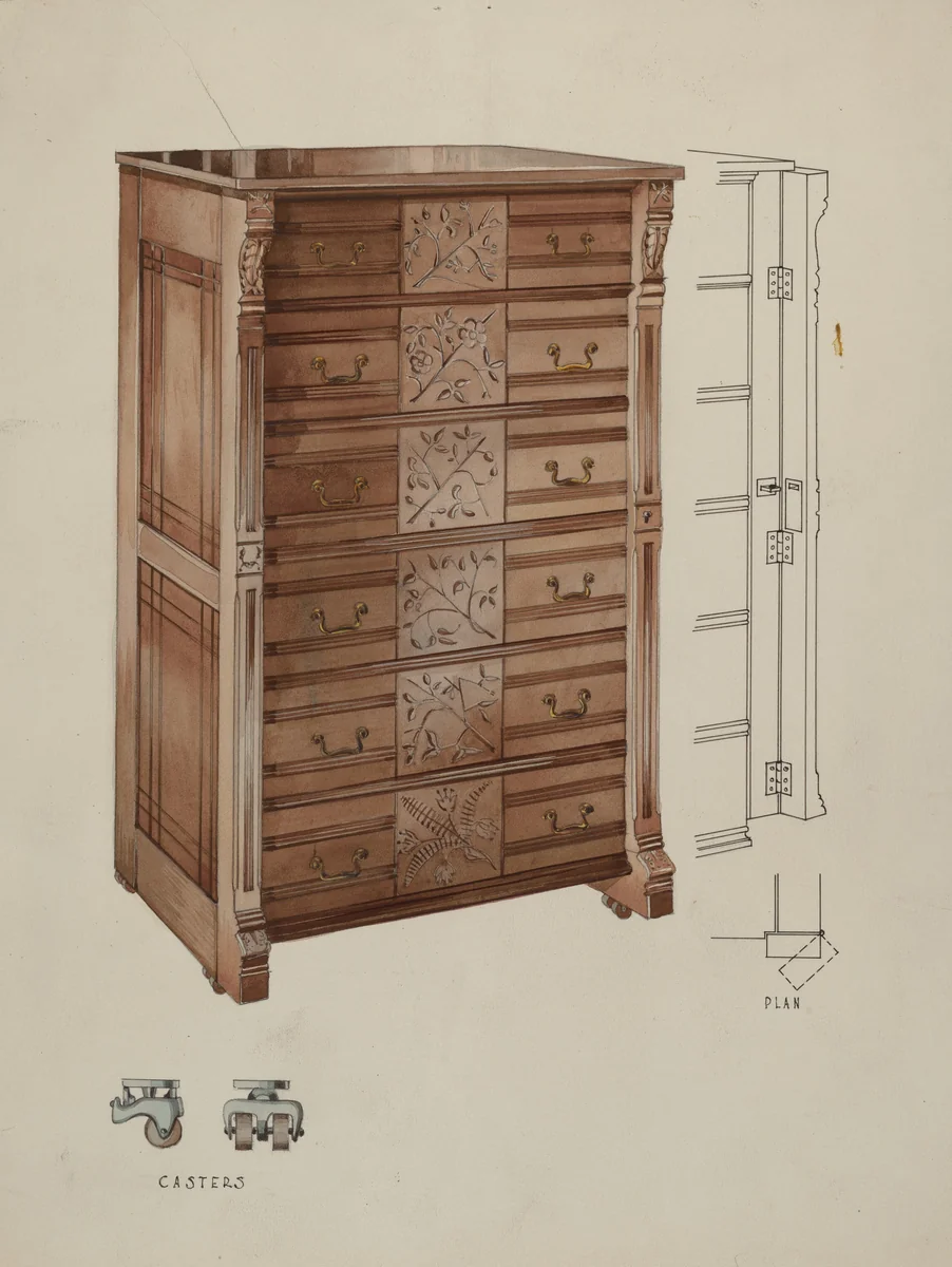 Highboy by Kurt Melzer, index of american design, 1936