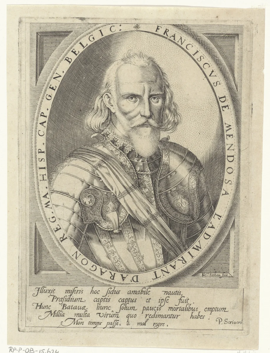 Portret van Francisco Hurtado de Mendoza by Unknown, print, 1585-1645