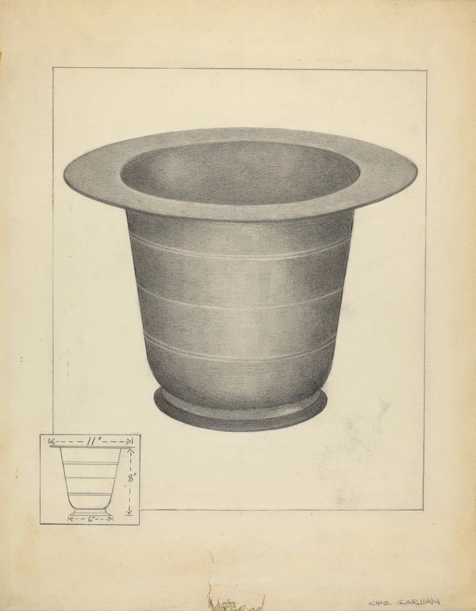 Pewter Commode Form by Charles Garjian, index of american design, 1939