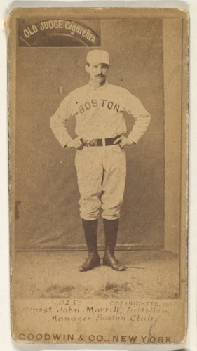 Honest John Morrill, 1st Base and Manager, Boston, from the Old Judge series (N172) for Old Judge Cigarettes by Goodwin & Company, photograph, 1887
