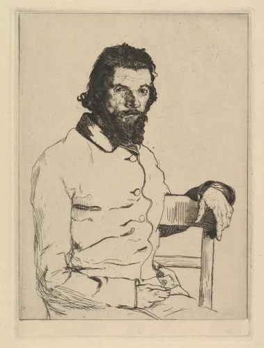 Portrait of Charles Meryon by Félix Bracquemond, print, 1853