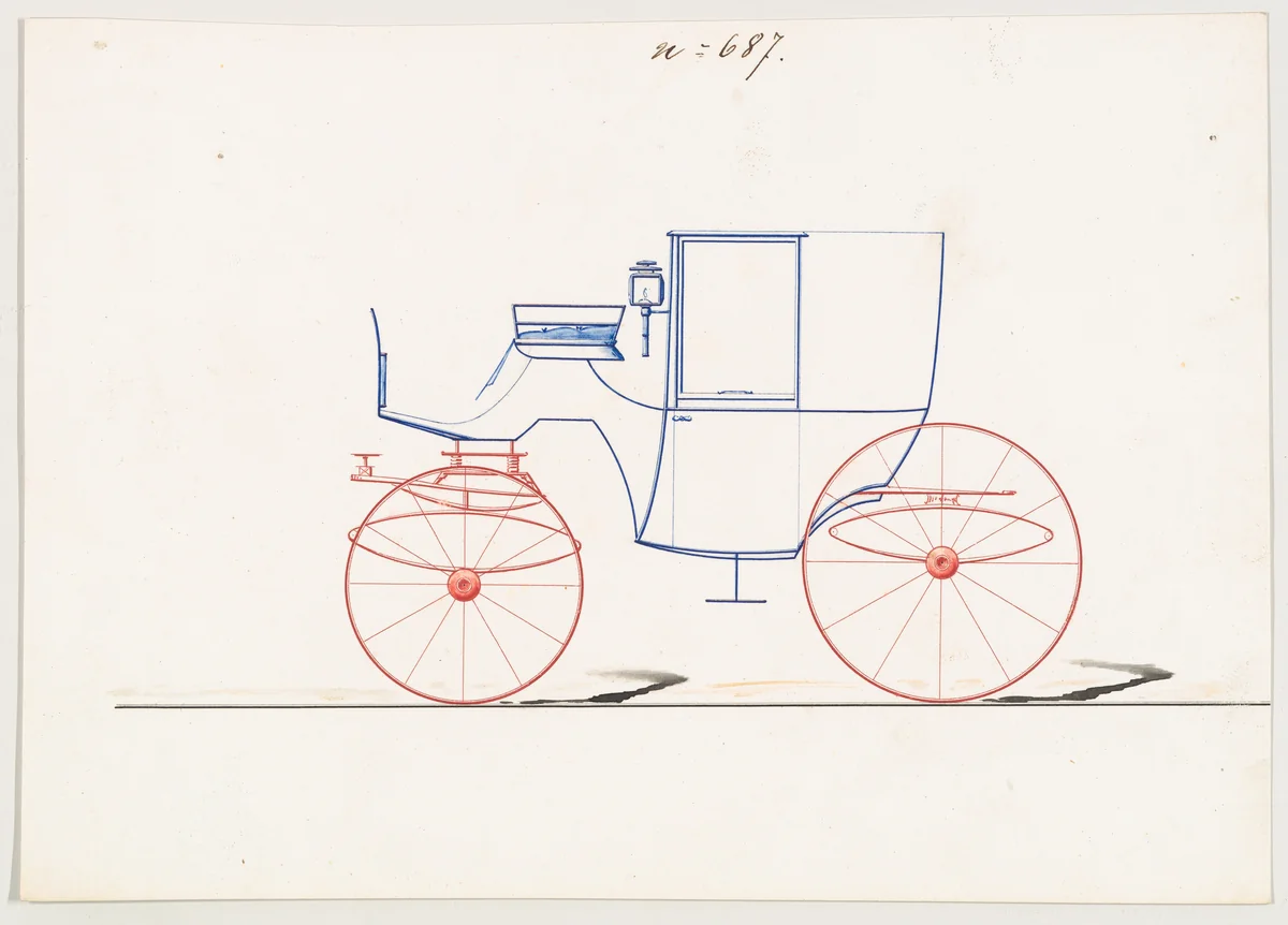 Coupe #687 by Brewster & Co., drawing, 1855-1865