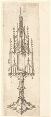 A Gothic Monstrance by Israhel van Meckenem, print, 1480