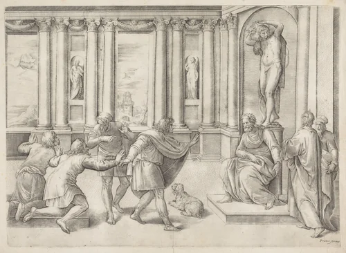 Mannen op audiëntie by Unknown, print, 1520-1561